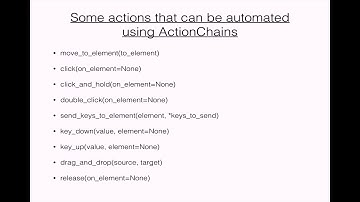 Selenium Python language-ActionChains Overview
