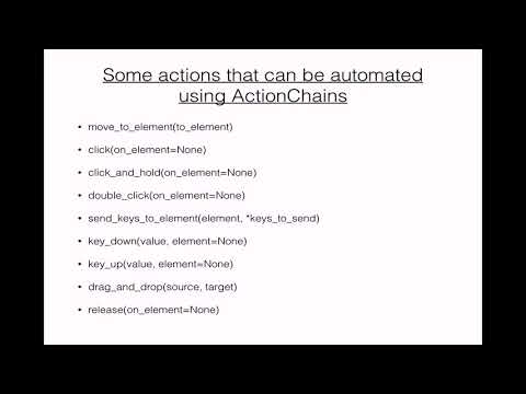 Selenium Python language-ActionChains Overview