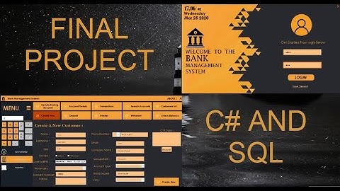 Bank Management System C# END YEAR PROJECT  with SQL
