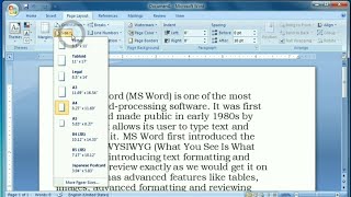 MS Word | Page Layout | Page Setup Part 1 | Muhammad Kamran Khan