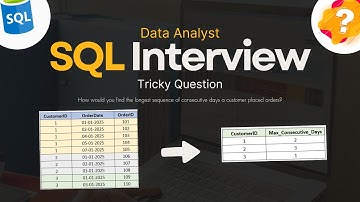 Tricky Data Analyst SQL Interview Question | Consecutive Days a Customer Placed Orders | Try This!