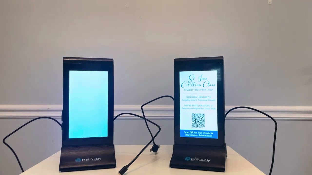 The MacCaddy digital table top advertising.