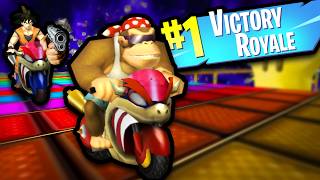So we played FORTNITE in Mario Kart RETRO REWIND...