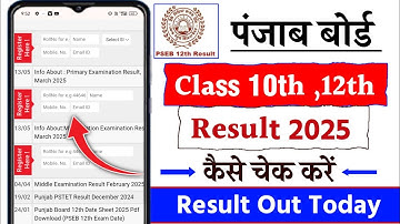 Punjab Board 12th Ka Result Kaise Check Kare 2025 | How To Check PSEB 12th Result Online 2025