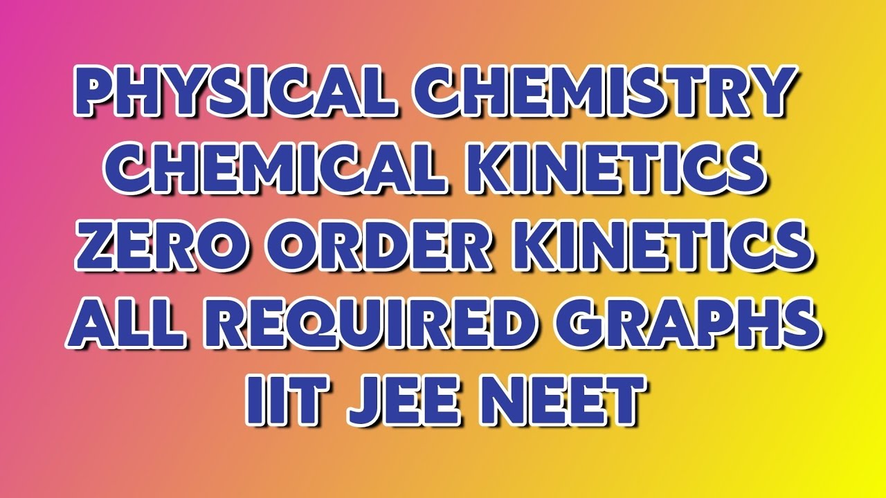PHYSICAL CHEMISTRY CHEMICAL KINETICS ZERO ORDER REACTION REQUIRED ...