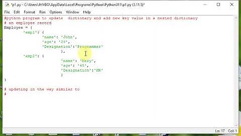 python program to update  dictionary and add new key value in a nested dictionary