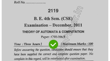 2011 Mdu BE CSE 4th Sem Theory of Automation Question Paper #MduQuestionPaper
