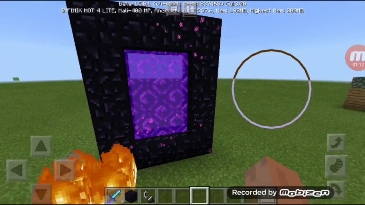 comment crée porte Nether dans minecraft pe - YouTube