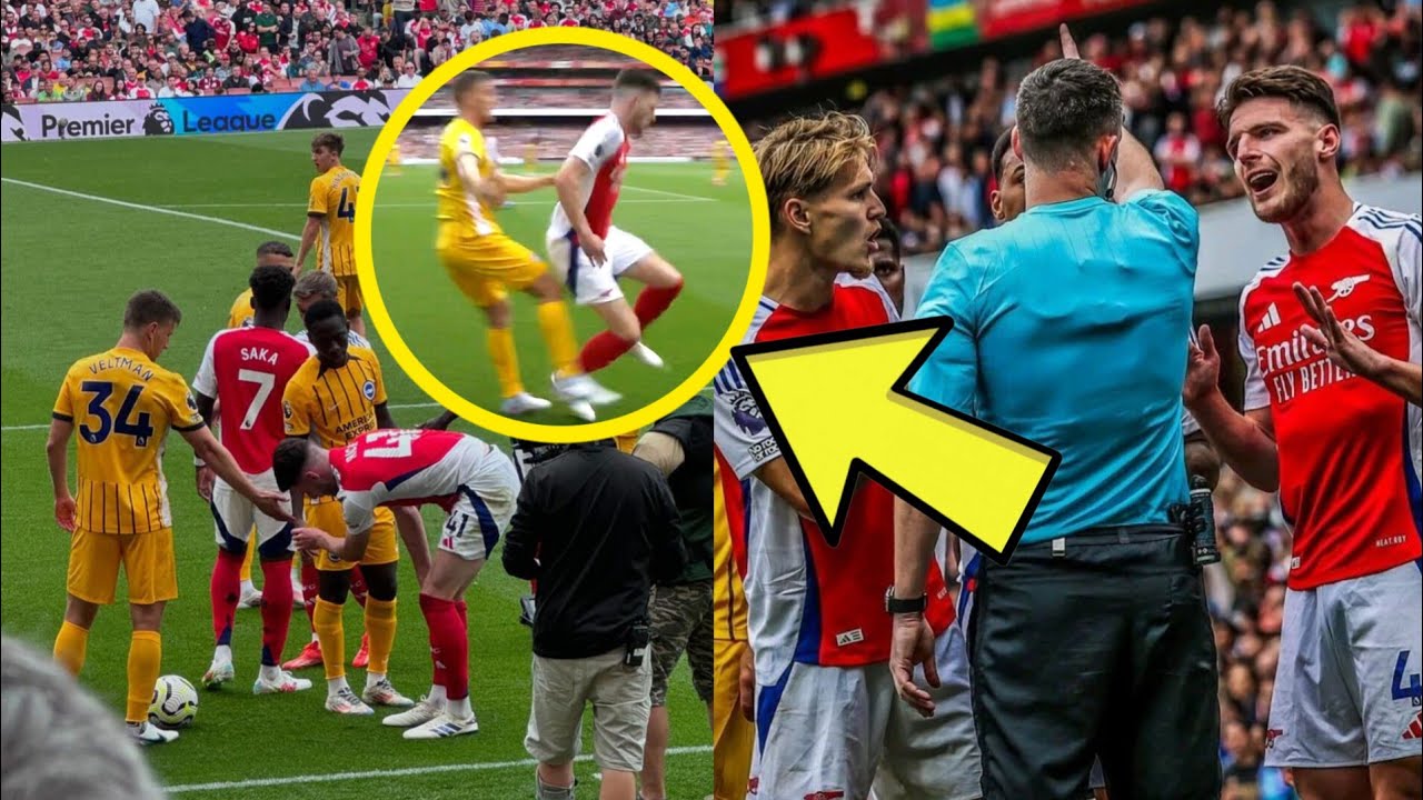 Arsenal Fans Furious as Declan Rice Received Controversial Red Card ...