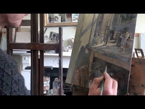 Peter Brown Painting in his Studio