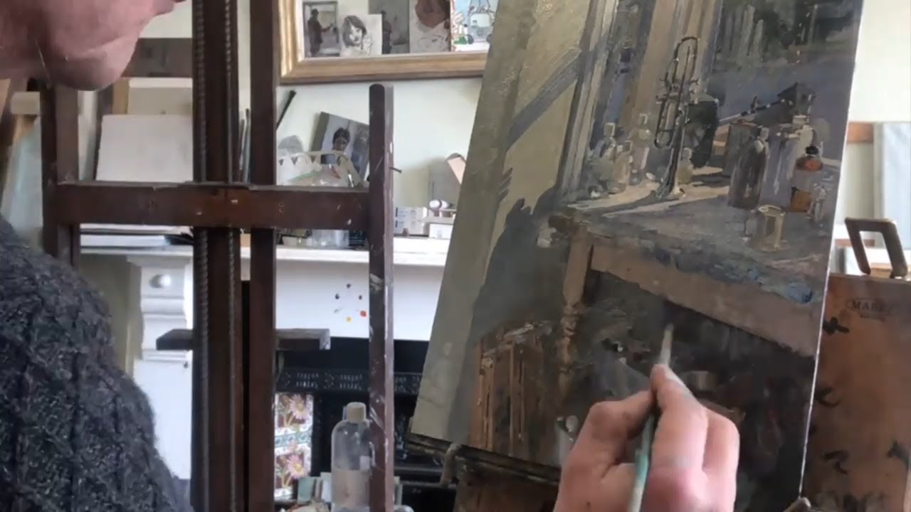 Peter Brown Painting in his Studio