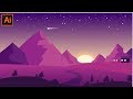 Adobe Illustrator CC Tutorial - How to Make a Beautiful Landscape Design