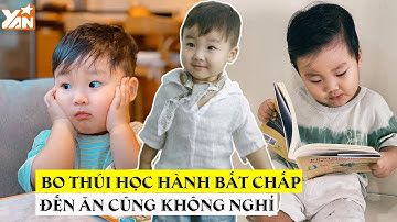 Bo Thúi con Hòa Minzy được khen nức nở vì quá chăm học: Đến lúc ăn cũng không quên nhiệm vụ