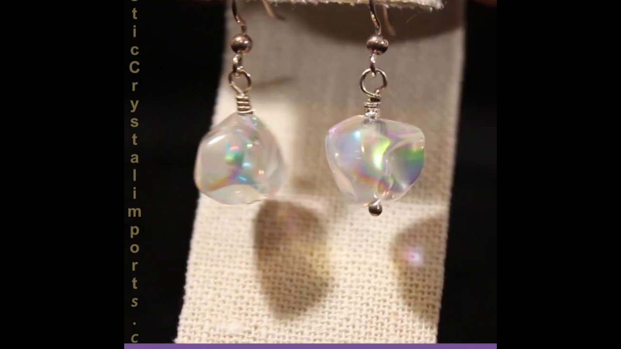 Angel Aura Quartz Earrings - Nugget Beads