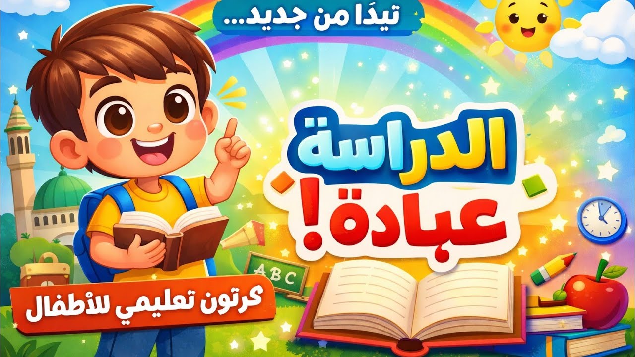 🎒 نبدأ من جديد… الدراسة عبادة! 💯 كرتون تعليمي للأطفال 