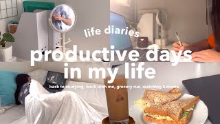 productive days in my life | back to studying, work with me, grocery run, watching Kdrama