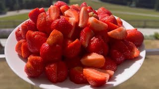 Making rhubarbs strawberries cake|yummy|guddichhantyal