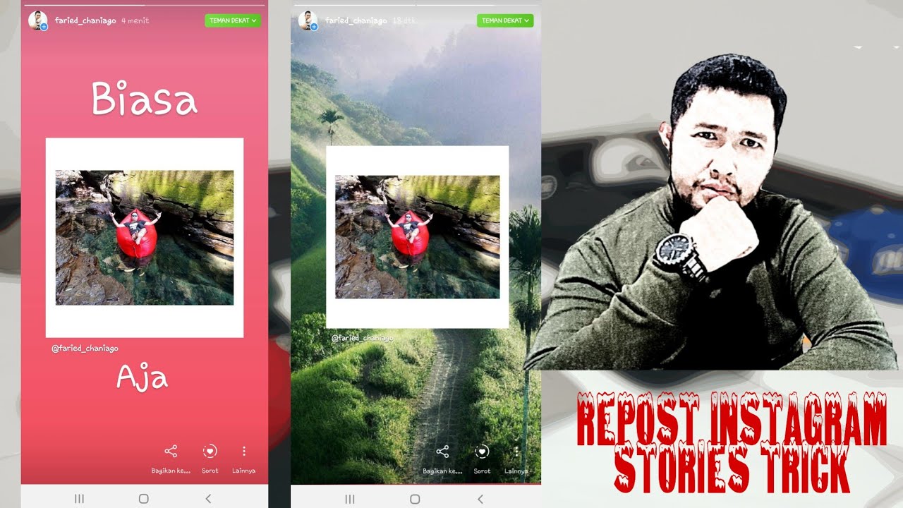 INSTAGRAM STORIES TRICK !!! Repost Instagram Story dengan merubah