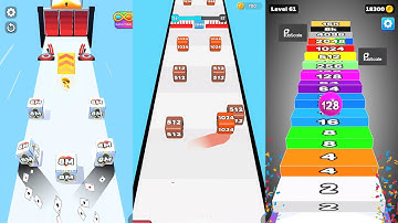 Jelly Run 2048 vs 2048 Cube Run vs Number Ball 3 in one Gameplay Run & Merge