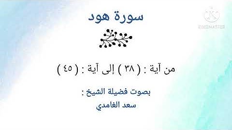 سورة هود | من آية: ٣٨ إلى آية: ٤٥