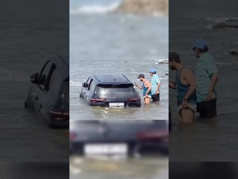 Toyota Fortuner car stuck in water #shorts