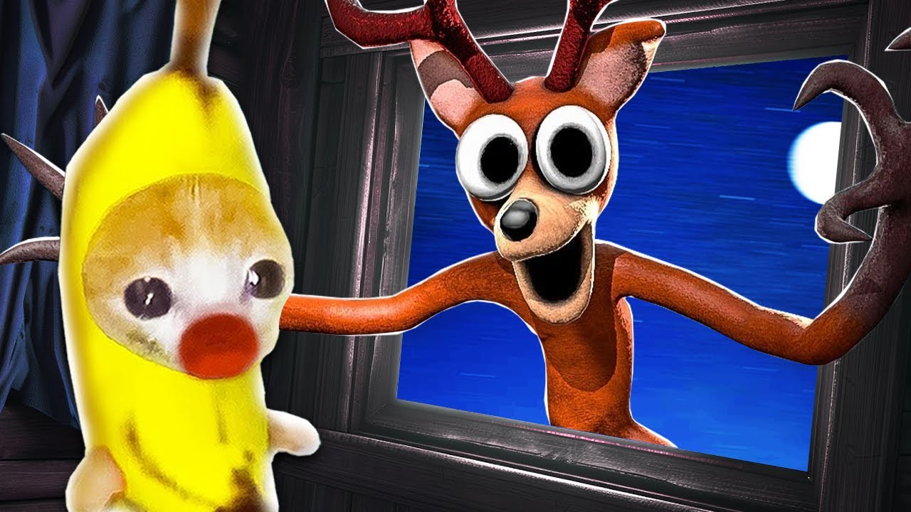 99 NIGHTS IN FOREST: Banana Cat Trapped by The SCARY Deer at Midnight! 🌙👀 | 🐱 Banana Cat Compilation