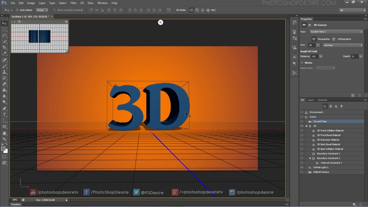How To Create 3d Text Effect In Photoshop Convert Any Typo Or Shape