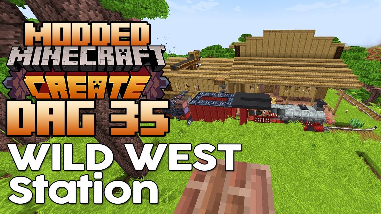 WILD WEST THEMA TREINSTATION MAKEN! - Minecraft Create Mod #35 - YouTube