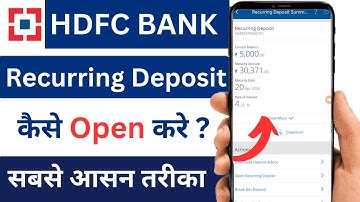 How to Create Recurring Deposit in HDFC Bank App | HDFC Bank me Recurring Deposit Kaise Open  Kare