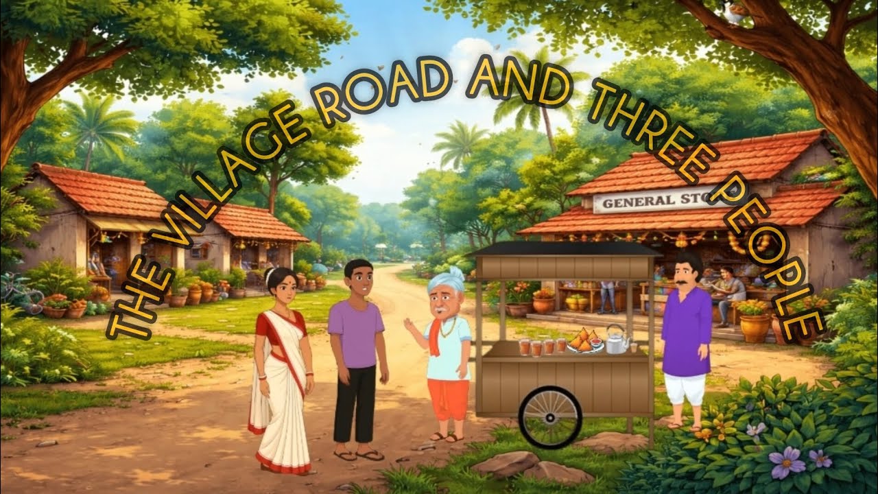 The Village Road and Three People | English cartoon stories 
