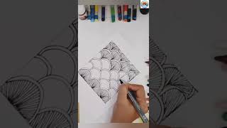 Satisfying Triangle Pattern Drawing | Relaxing Doodle Art #shorts #doodleart #mandalaart #zentangle