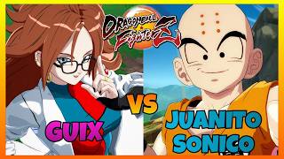 DBFZ - GUIX vs JUANITOSONICO games (Tenshinhan, Labcoat 21, Beerus vs Blue Vegeta, GT Goku, Krillin)