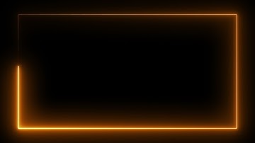 Golden Color Neon Lights Rectangle Frame Animated Background Looped