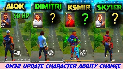 Free Fire Skyler Ability change Test - Alok vs Skyler vs k vs dimitri - SAMSUNG,A3,A5,A6,A7,J2,J5,J7