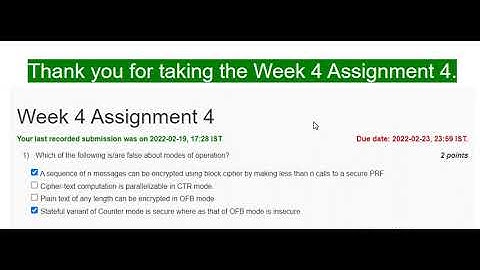 FOUNDATION OF CRYPTOGRAPHY NPTEL Assignment WEEK 4 || STUFFVISH