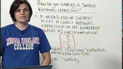 Math 0097 & 0099 Tutorial 57 - How do you simplify a complex rational expression?