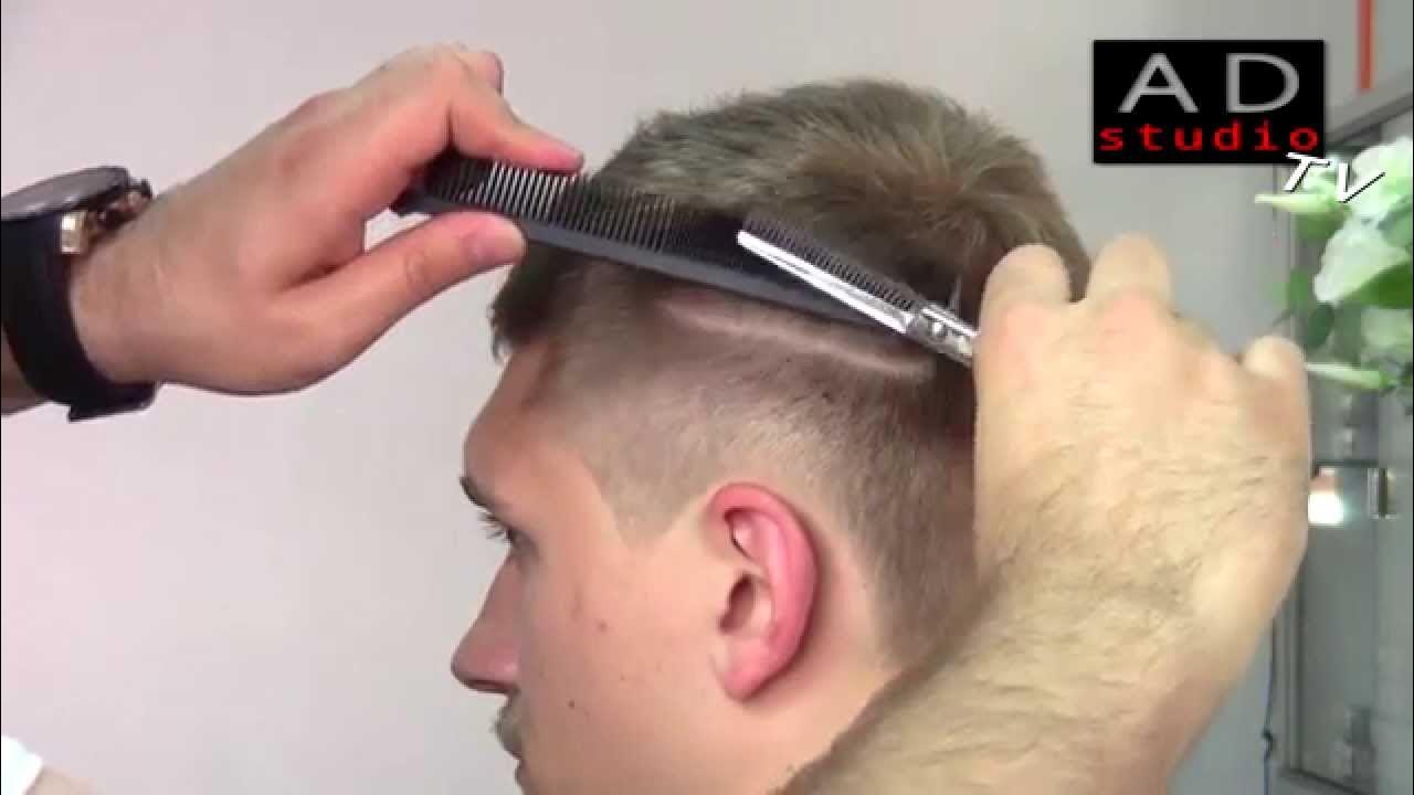 Курс мужские стрижки с нуля Мужская стрижка с пробором - YouTube