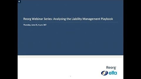 Reorg Webinar Series: Analyzing the Liability Management Playbook