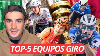 Los 5 EQUIPOS más FUERTES del GIRO DE ITALIA 2024