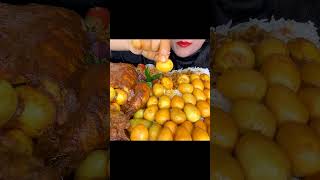 ASMR EATING WHOLE CHICKEN CURRY_EGG CURRY AND RICE
