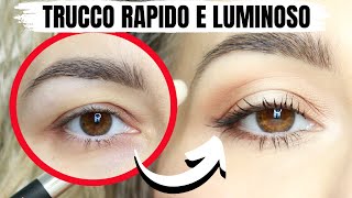 Trucco occhi principianti con 3 ombretti per il lavoro e tempo libero.