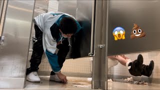 Fake Poop Prank In Public Bathrooms (They Were So Shocked!!)