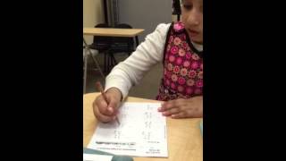 Raina doing kumon B level worksheet