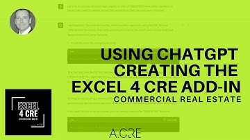 Another Use Case for ChatGPT in Commercial Real Estate - Building Components of an Excel Add-in