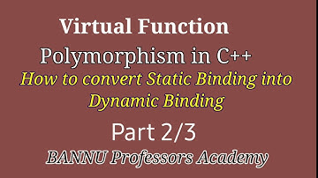 Polymorphism in C++ part 2 static binding dynamic binding virtual function in hindi urdu