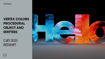 C4D 2023 Tutorial:  Vertex Colors on Procedural Objects using Emitters and Redshift- Bake and render