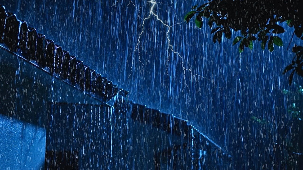 Heavy Rain and Thunderstorm Sounds on a Tin Roof for Deep Sleep, Relaxation, and Insomnia Relief