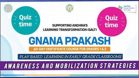 Awareness and mobilization strategies - Quiz GNANA PRAKASH MODEL: PLAY BASED LEARNING IN EARLY GRADE
