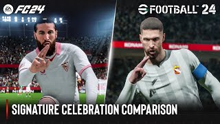 EA SPORTS FC 24 vs eFootball 2024 | Signature Celebration Comparison