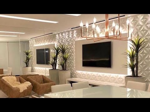 30 Lovely TV Wall Background Design Ideas - YouTube